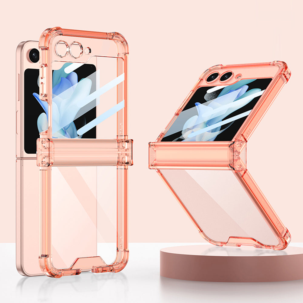 GKK pro Samsung Galaxy Z Flip5 5G pouzdro na telefon Vyztužené rohy TPU kryt s fólií z tvrzeného skla GKK pro Samsung Galaxy Z Flip5 5G pouzdro na telefon Vyztužené rohy TPU kryt s fólií z tvrzeného skla